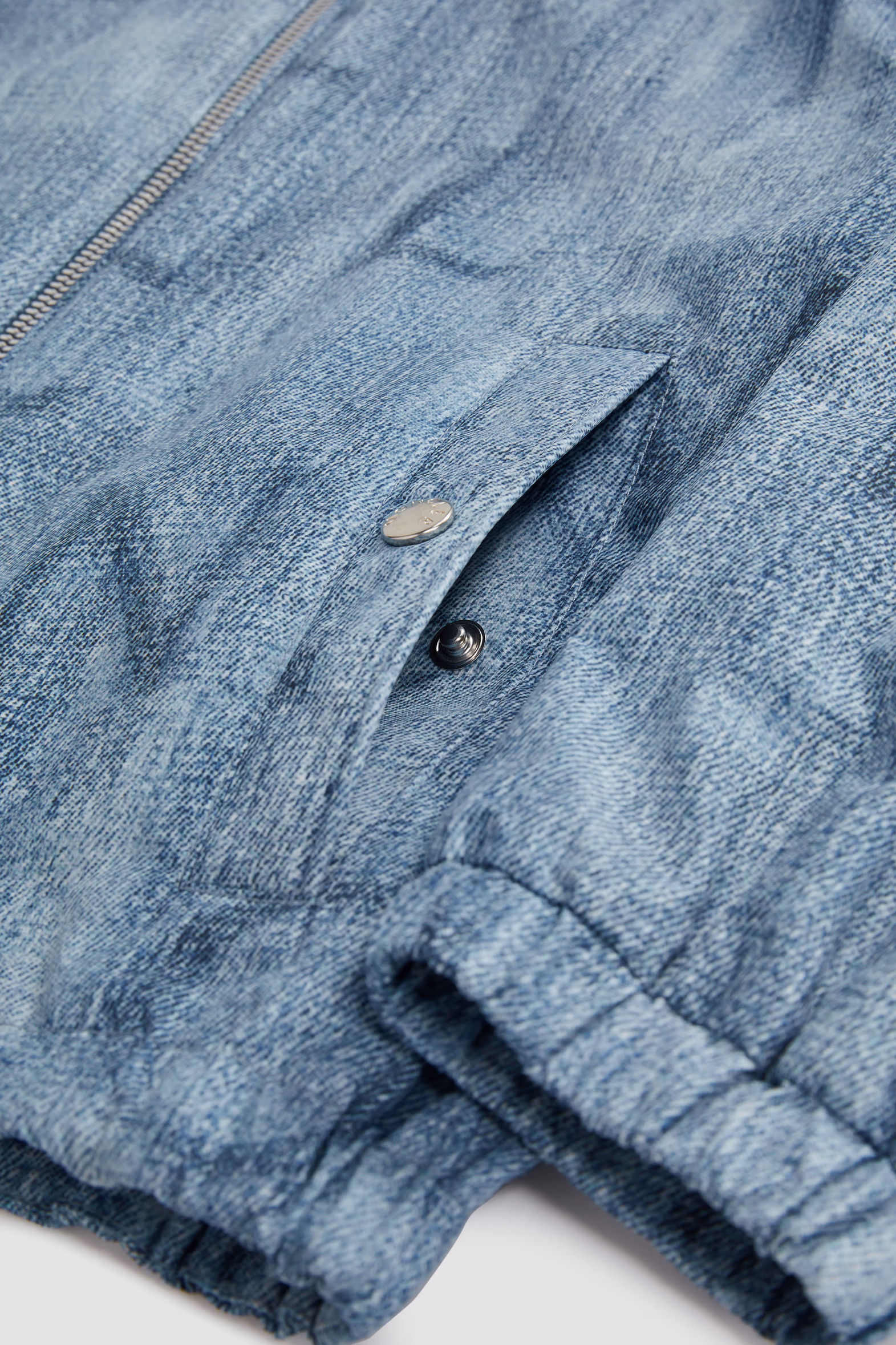 Seanle Denim-Effect Hooded Jacket Boy Denim Blue Moncler 5